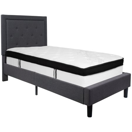 Flash Furniture Twin Platform Bed Set, Gray SL-BMF-29-GG